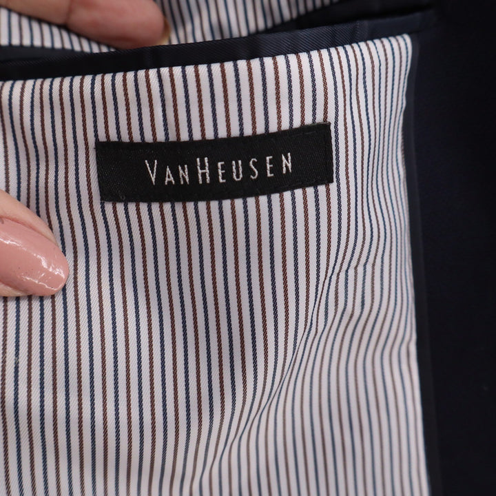Van Heusen Mens Navy Blue Two Button Blazer Sport Coat Jacket 40R