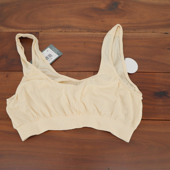 Bali Comfort Revolution Microfiber Crop Top Women's Medium Light Beige Wireless