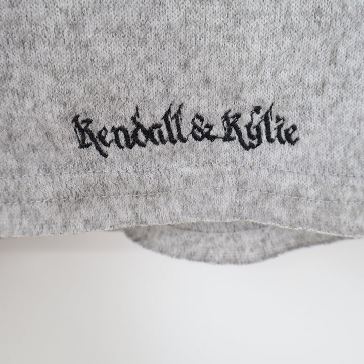 Kendall + Kylie for OVS Womens Mock Neck Sweatshirt Gray Embroidered Hem Size M