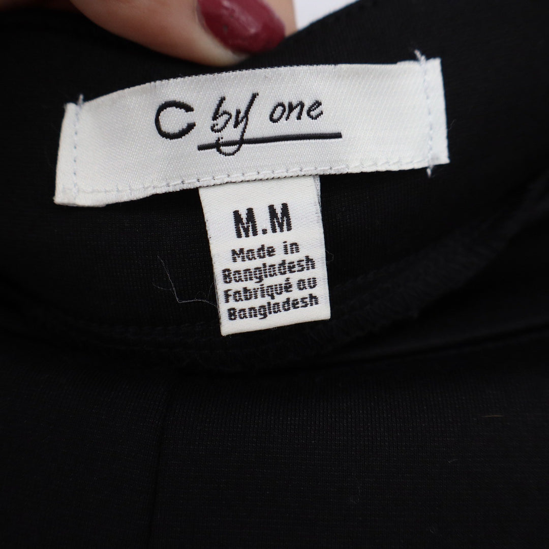 C by one Pants Women's Medium Black Wide Leg Cropped Stretch Excellent