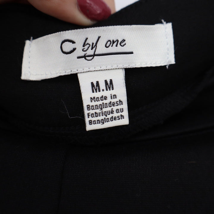 C by one Pants Women's Medium Black Wide Leg Cropped Stretch Excellent