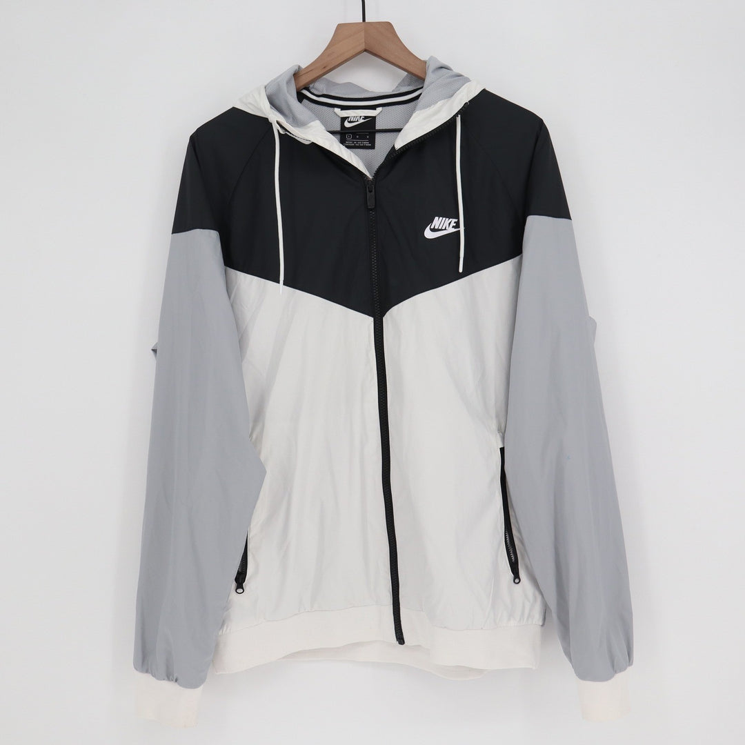 Nike Mens Windrunner Hooded Windbreaker Jacket Black White Grey Large