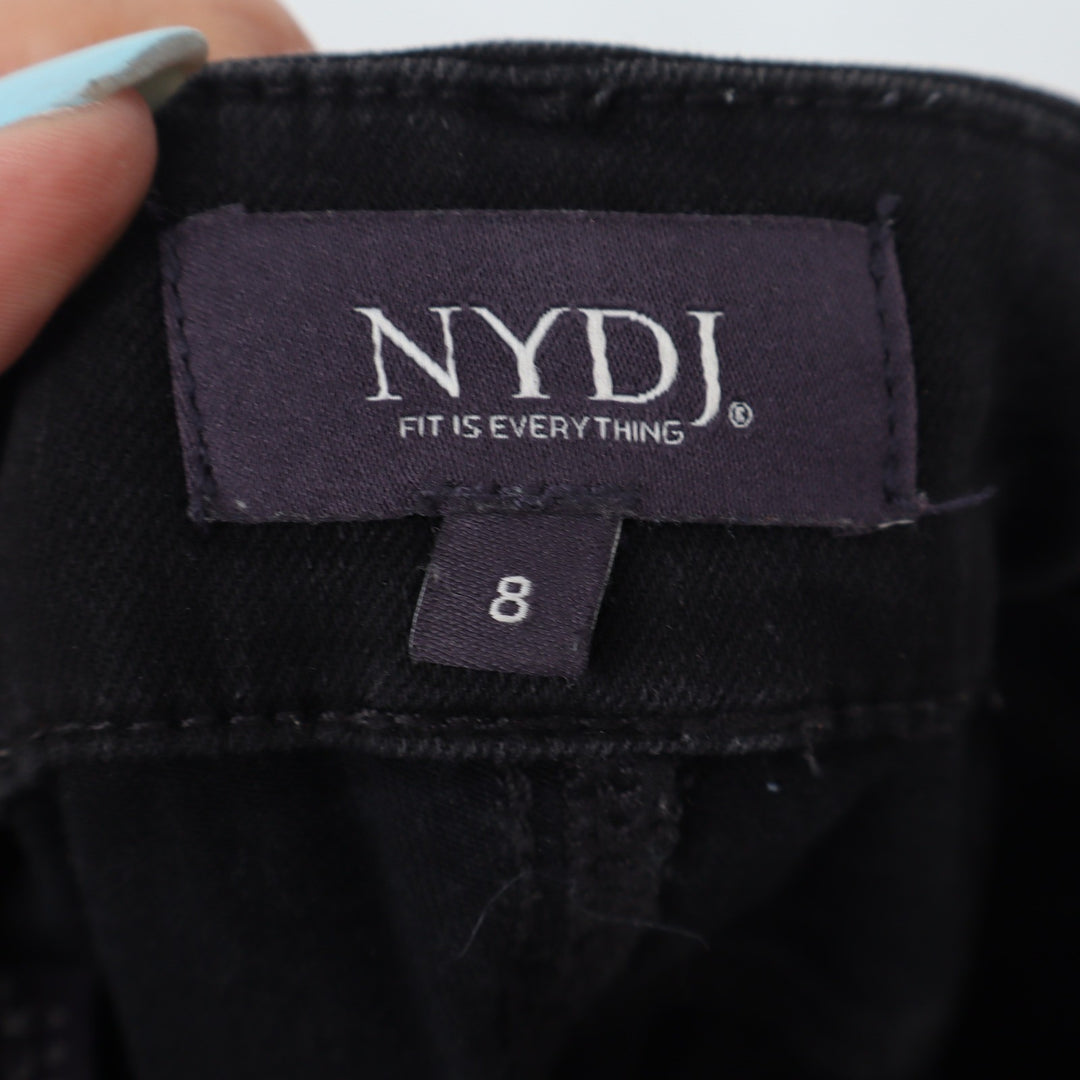 NYDJ Jeans Womens 8 Straight Leg Black Stretch Lift Tuck Denim Excellent