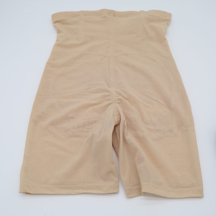 KLVEE High Waist Shapewear Shorts Nude Beige Compression Tummy Control Large