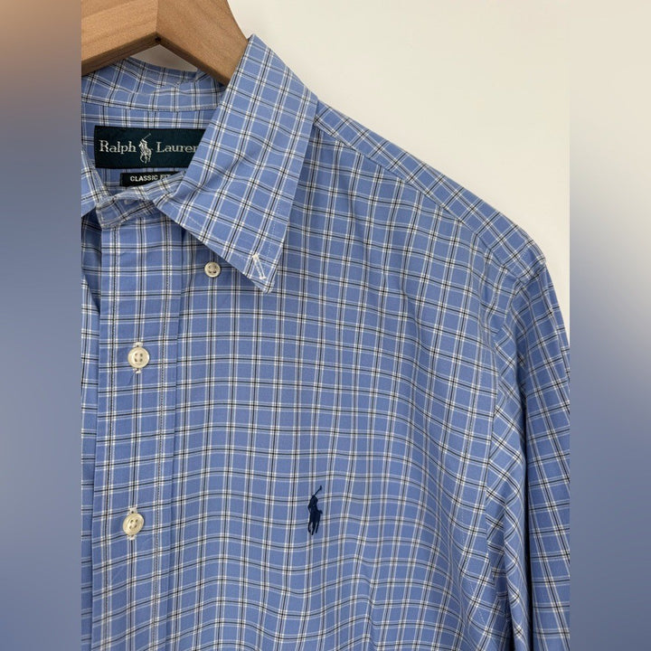 Ralph Lauren Men's Classic Fit Long Sleeve Button Down Collar Shirt Size 16.5
