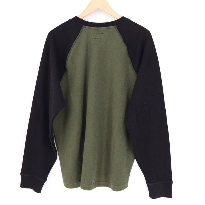 American Giant French Rib T-Shirt Mens XL Green Black Colorblock Cotton Pullover