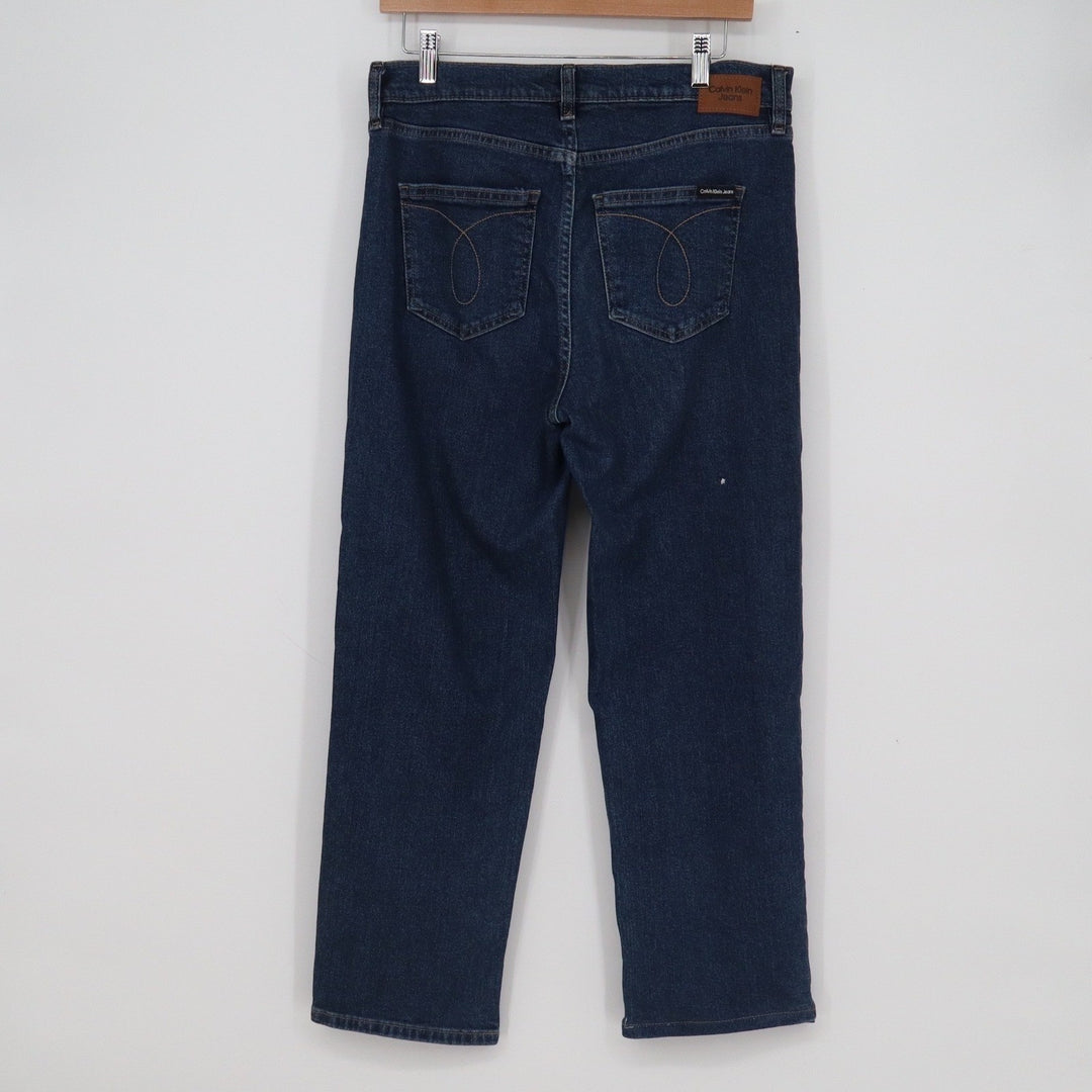 Calvin Klein Jeans Womens Size 8 Dark Wash Straight Leg Denim Blue Pants