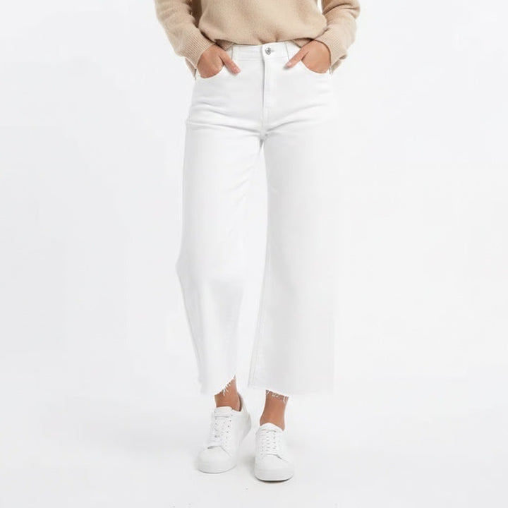 Kensie Jeans Womens 4/27 Tall White Denim Cotton Stretch Raw Hem Straight Leg