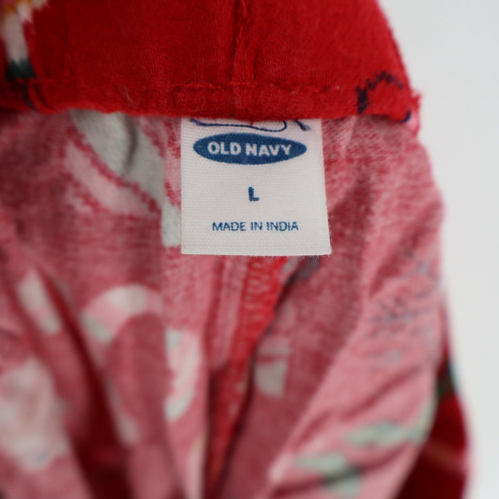 Old Navy Flannel Pajama Pants Womens Large Red Christmas Drawstring Waist Cotton