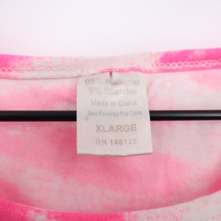 Grumpy & Gorgeous Tank Top Womens XL Pink White Tie Dye Round Neck Wide Strap
