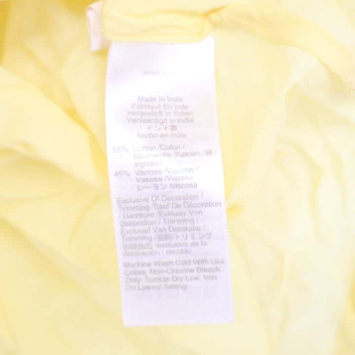 Madewell Shirt Womens Small Lemon Yellow Cotton Pleated Cap Sleeve Button Front