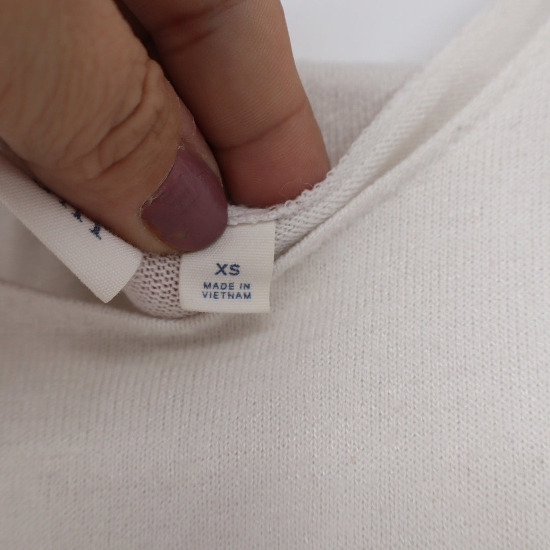 Gap Womens XS Off White Tie Shoulder High Neck Knit Tank Top
