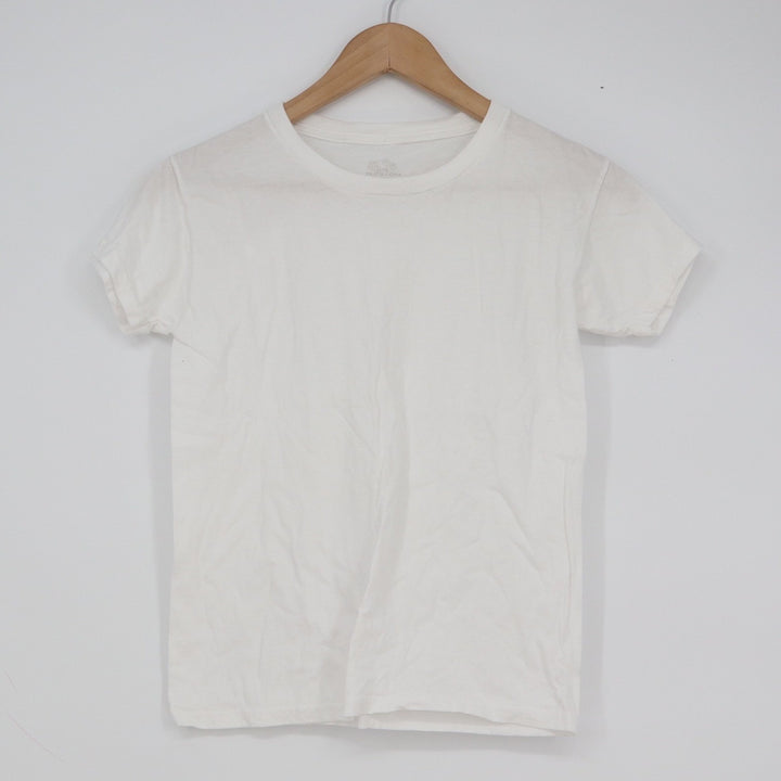 Fruit of the Loom Kids White Short Sleeve Crewneck Cotton T-Shirt Size M 10-12