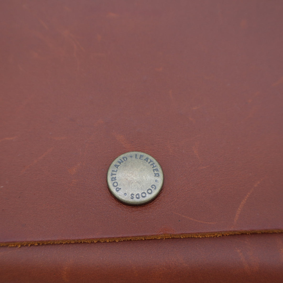 Portland Leather Goods Rancher Womens Tri-Fold Wallet Honey Brown Card Slots