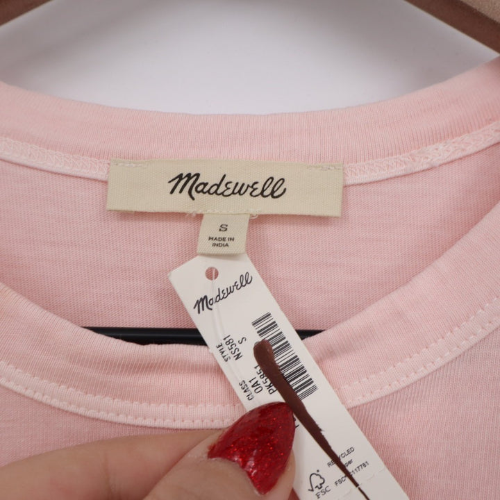 Madewell T-Shirt Womens Medium Rose Pink Cotton Crew Neck Short Sleeve Outdoor