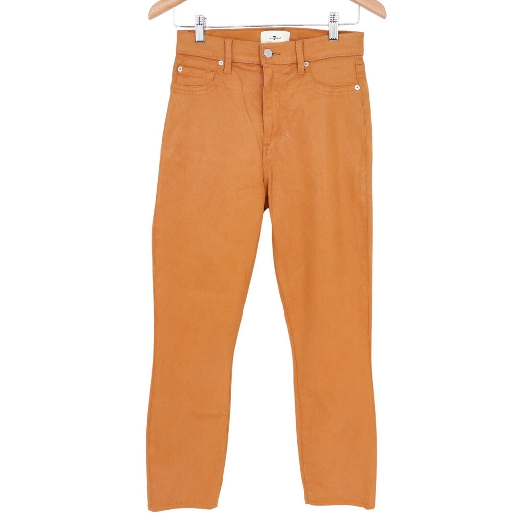 7 For All Mankind Skinny Jeans Womens 27 Orange Dark Wash Denim Cotton Casual