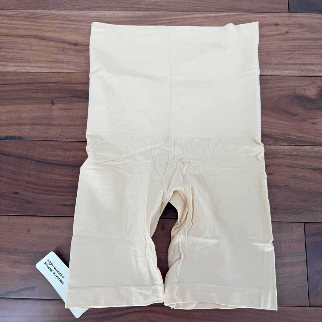 Shapermint Empetua All Day Every Day High Waisted Shaper Shorts Women Small Nude
