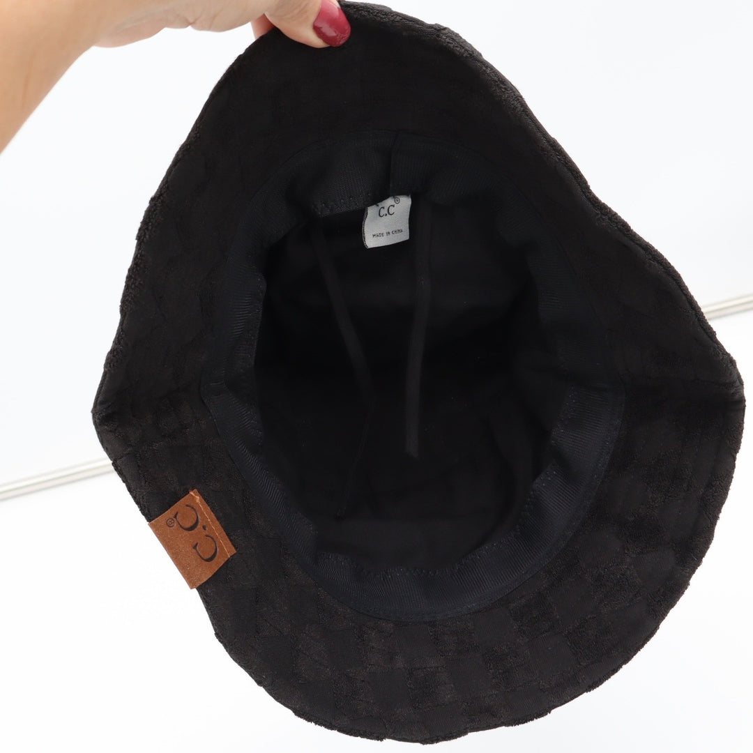 C.C Bucket Hat Womens OS Checkered Black UPF 50+ UV Protection Sun Hat New