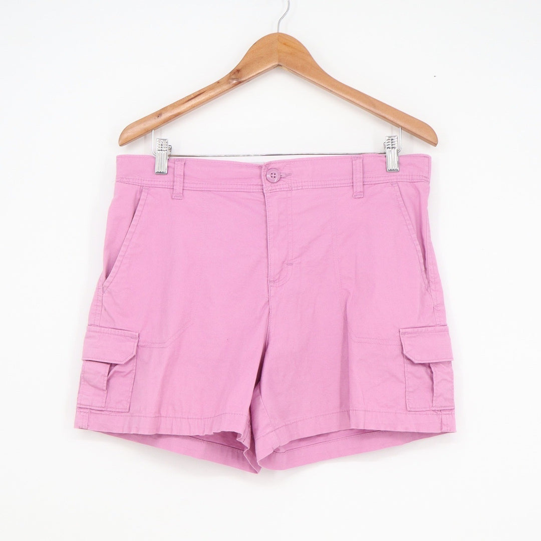 Lee Womens Cargo Shorts Purple Pink Stretch Cotton Size 12 Medium