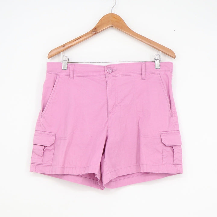 Lee Womens Cargo Shorts Purple Pink Stretch Cotton Size 12 Medium
