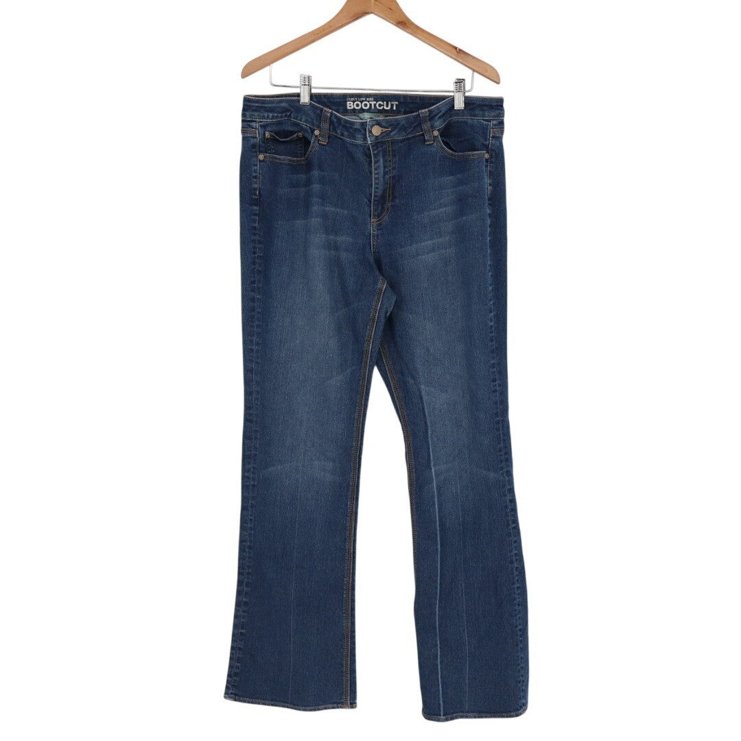 New York & Company Curvy Low Rise Bootcut Jeans Womens 16 Blue Denim Stretch