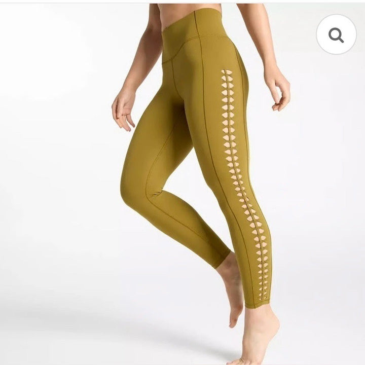 Calia Inspire Crochet 7/8 Leggings Olive Bronze High Rise XXL