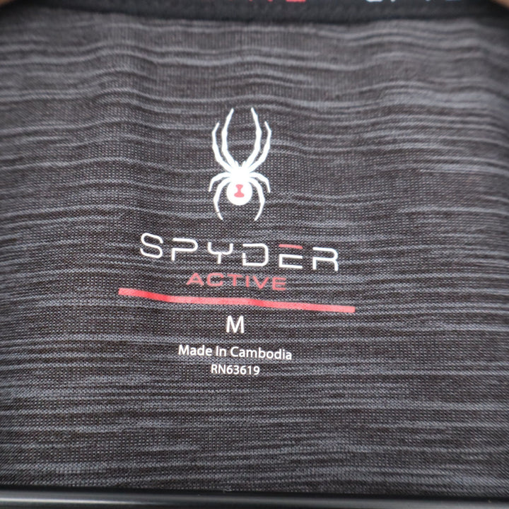 Spyder Active Mens Medium Charcoal Gray Space Dye Logo Performance T-Shirt M