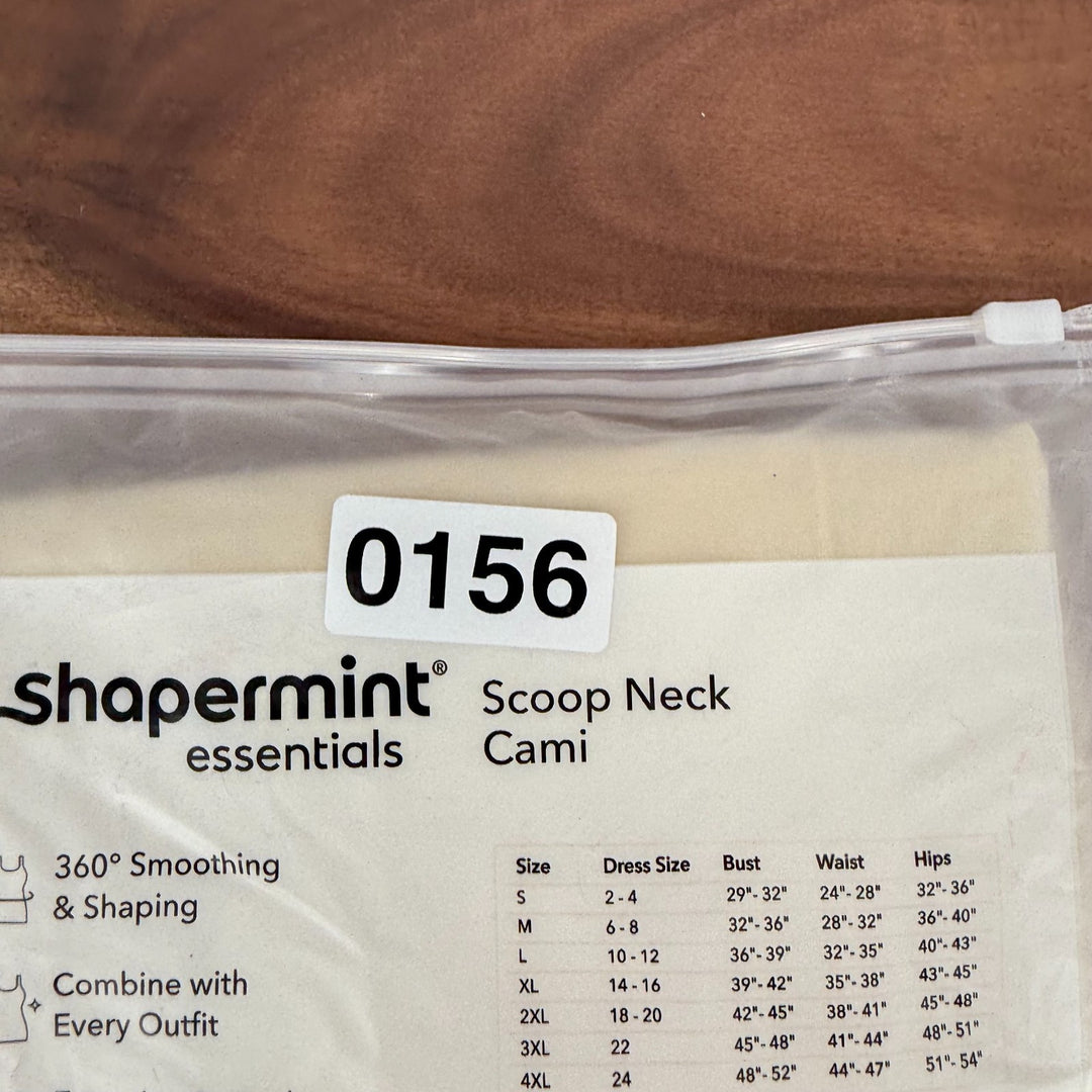Shapermint Essentials Scoop Neck Cami Top Womens 4XL Beige Adjustable Strap Logo