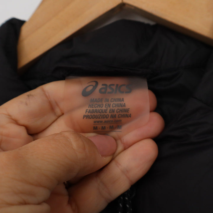 Asics Sound Mind Sound Body Black Down Puffer Vest Womens Medium Zip Up