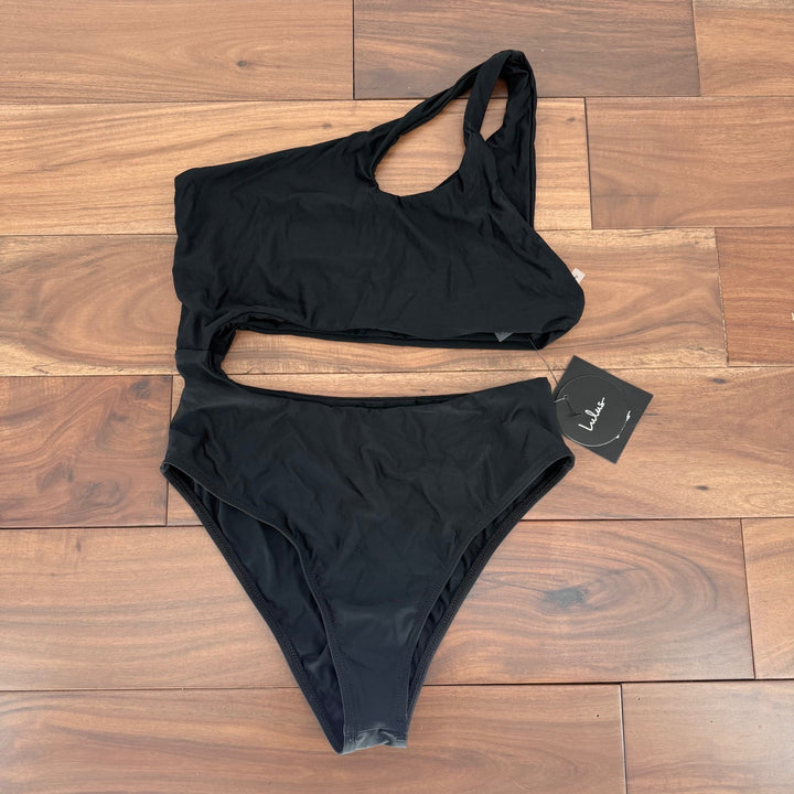 Lulus Sun Bound Black Cutout One-Piece Swimsuit Size S