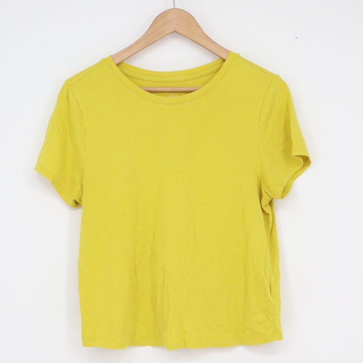 Old Navy Womens Yellow Short Sleeve Crew Neck Cotton Modal Blend Tee Size L