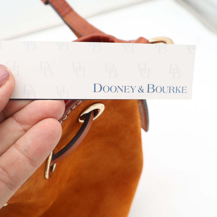 Dooney & Bourke Honey Suede Crossbody Drawstring Bucket Bag New