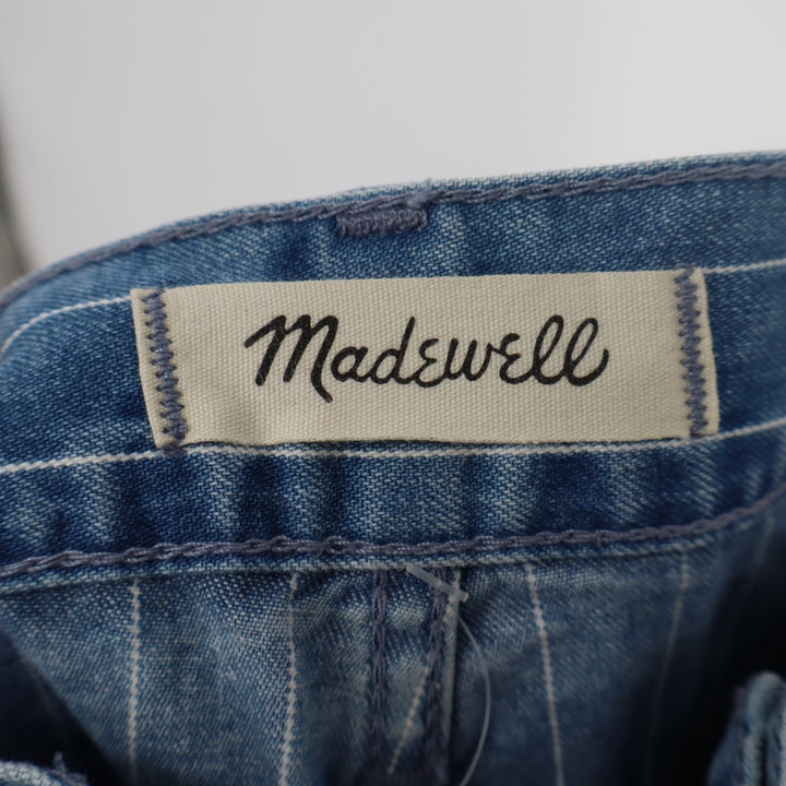 Madewell The Perfect Vintage Crop Jeans Womens 26W Blue White Pinstripe Denim