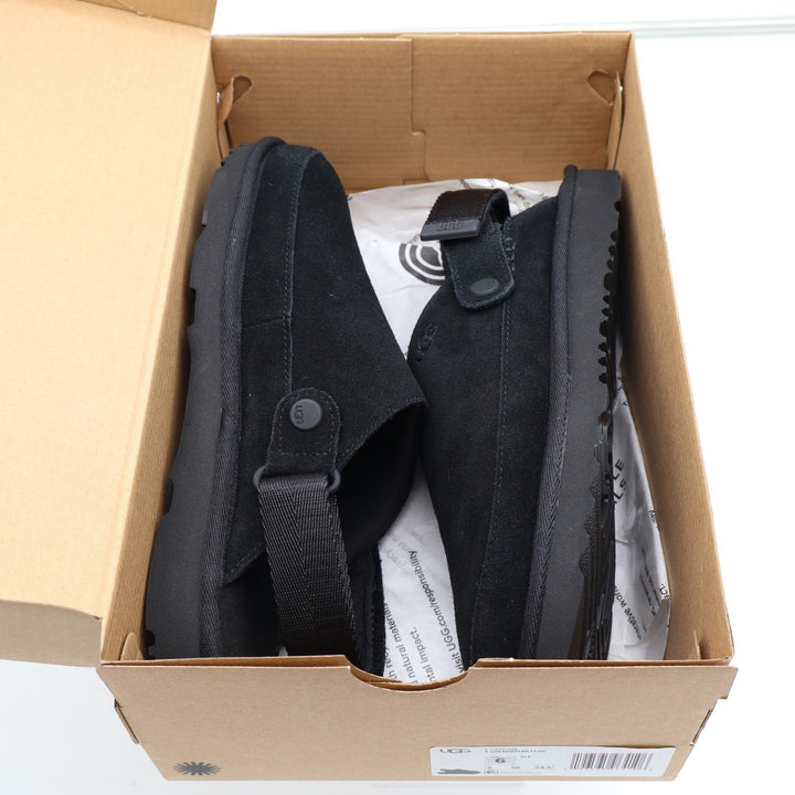 UGG Goldenstar Clog Black Suede Adjustable Strap Shoes Size 6