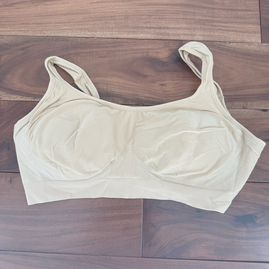 TrueKind Daily Comfort Wirefree Shaper Bra Chai Size L Seamless Comfort
