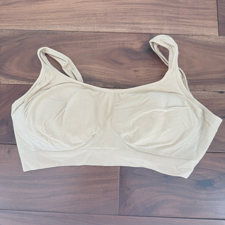 TrueKind Daily Comfort Wirefree Shaper Bra Chai Size L Seamless Comfort