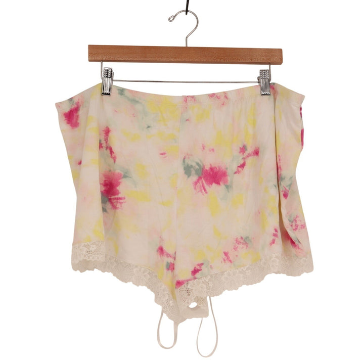INC International Concepts Intimates Sleep Shorts Womens 2XL Multi Tie Dye Lace