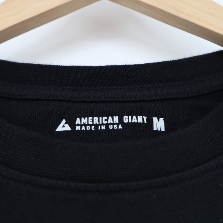 American Giant Mens Black Crew Neck Pocket Tee Made in USA Medium