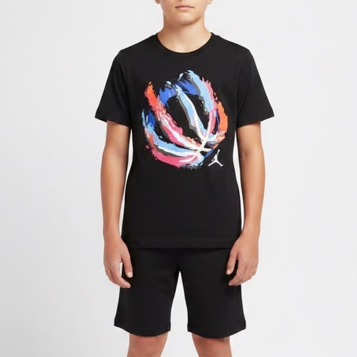 Jordan Boys Black Jumpman Basketball Graphic T-Shirt Size M 10-12