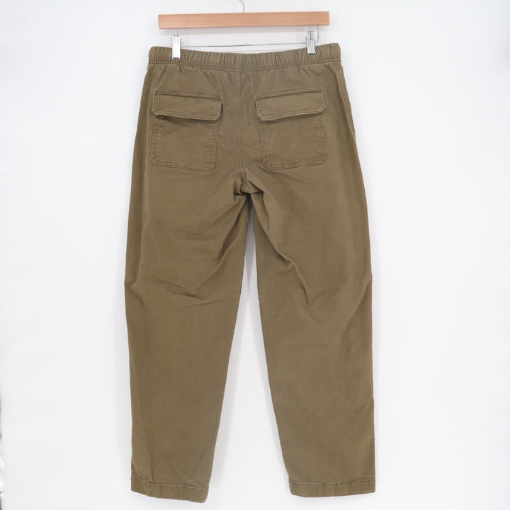 Banana Republic Ankle Pants Womens Small Khaki Drawstring Mid Rise Tapered Leg