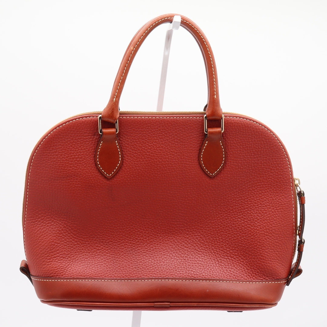 Dooney & Bourke Satchel Womens Medium Zip Zip Pebbled Leather Orange Excellent