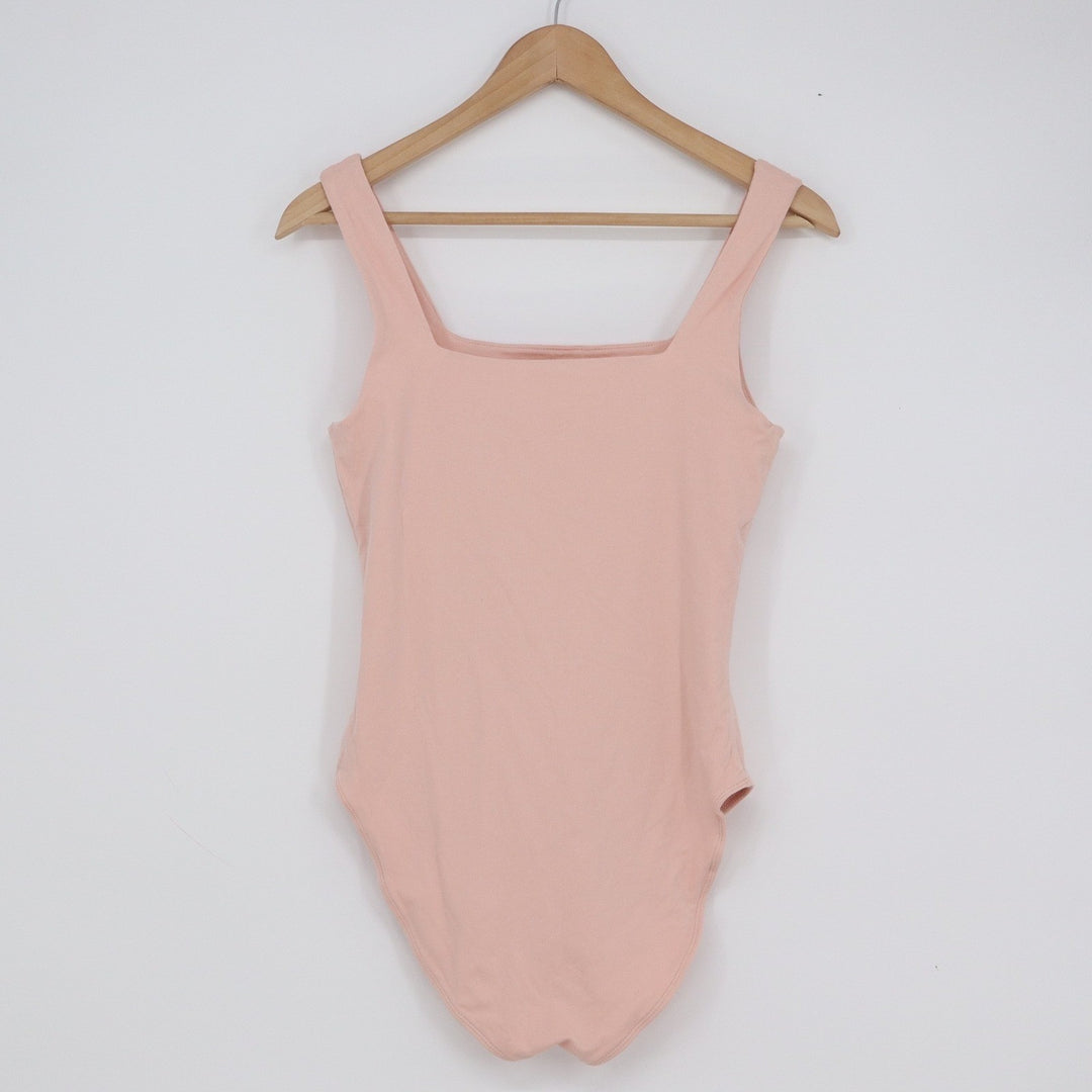 Old Navy Womens Small Peach Pink Square Neck Sleeveless Cotton Blend Bodysuit