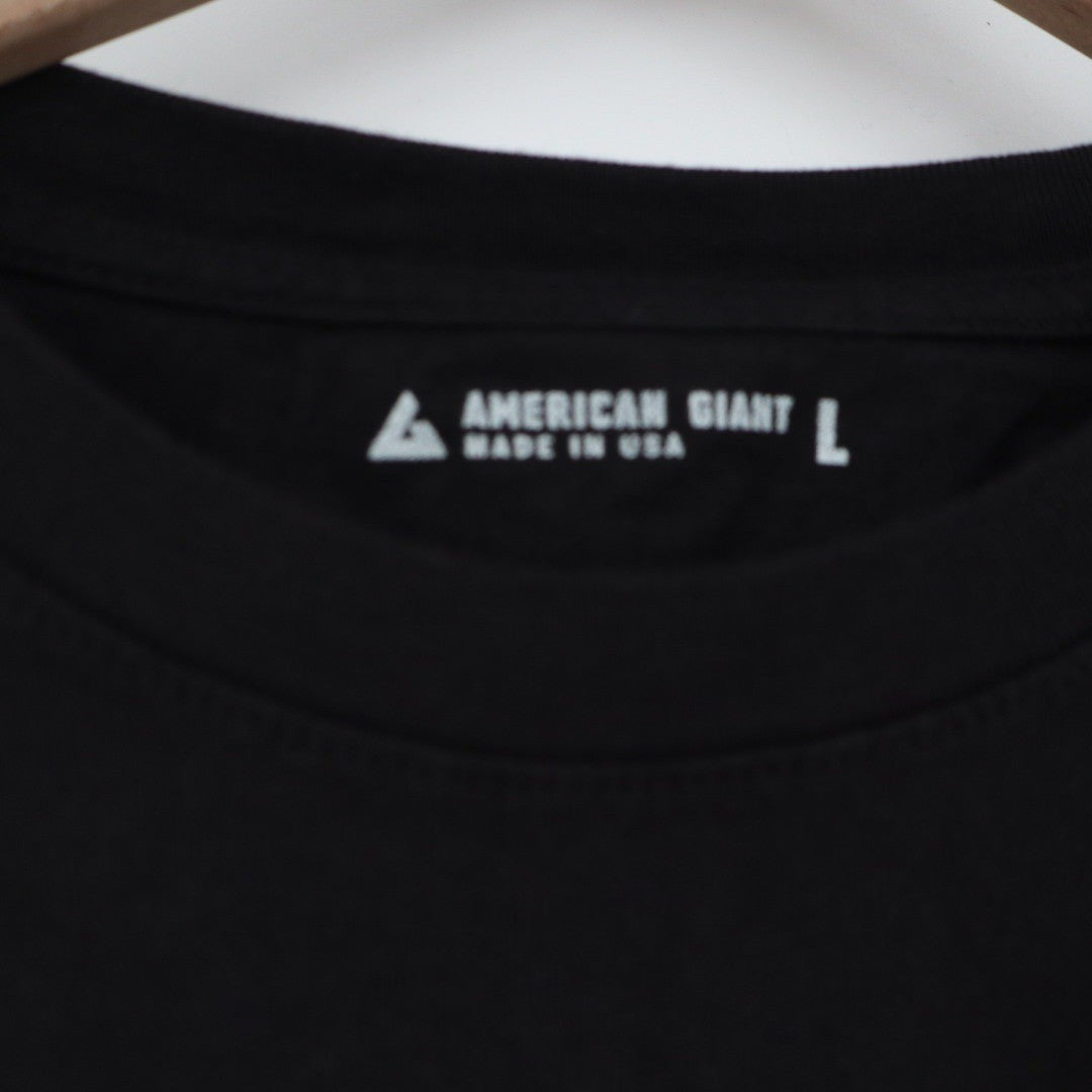 AMERICAN GIANT Mens Black Cotton T Shirt Made in USA Size Large