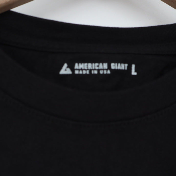 AMERICAN GIANT Mens Black Cotton T Shirt Made in USA Size Large