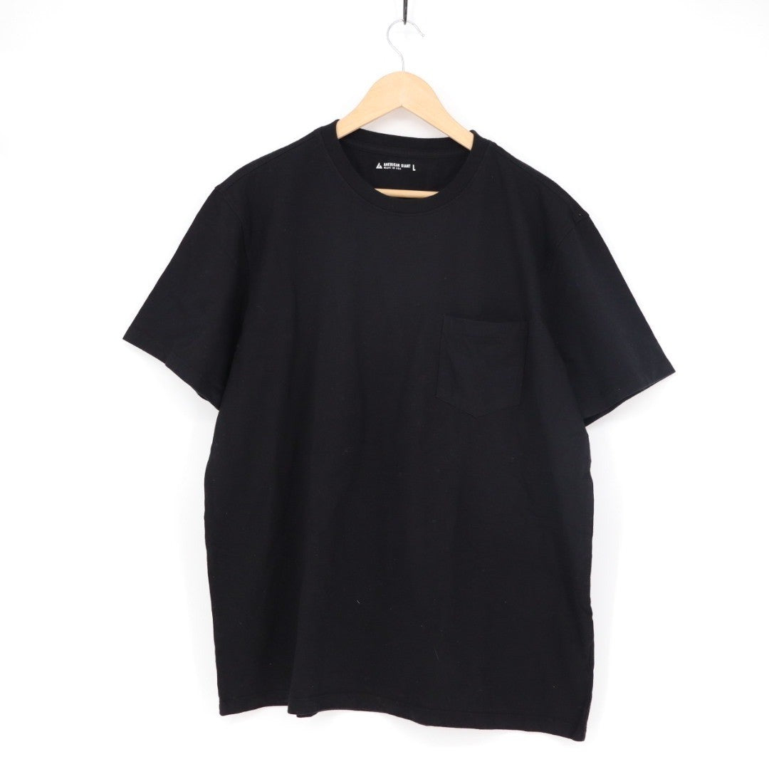 American Giant Black Cotton Pocket Tee Mens Size L Made in USA