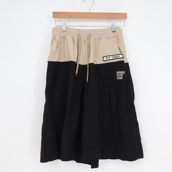 Debbie Suzie Joan Pit Crew Colorblock Culottes Black Tan Wide Leg Cropped Pants