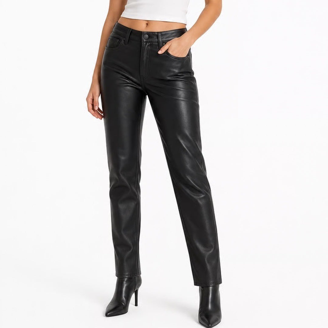 Abercrombie & Fitch Curve Love High Rise Skinny Black Faux Leather Pants 0S 25