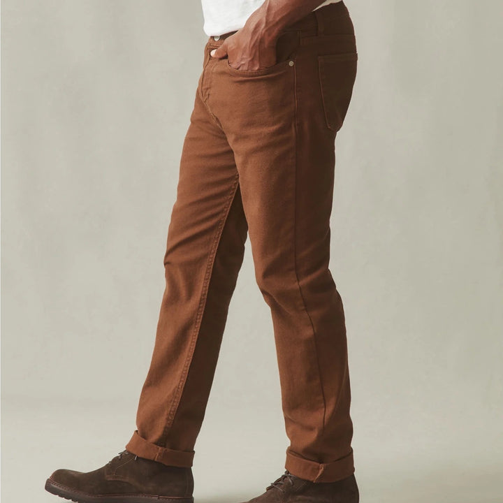 American Giant Roughneck Pants Mens 36x30 Brown Cotton Stretch  Straight Leg