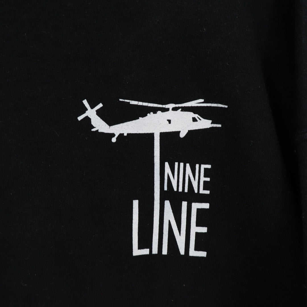 Nine Line Apparel Hoodie Mens XL Black Cotton Graphic Print Kangaroo Pocket