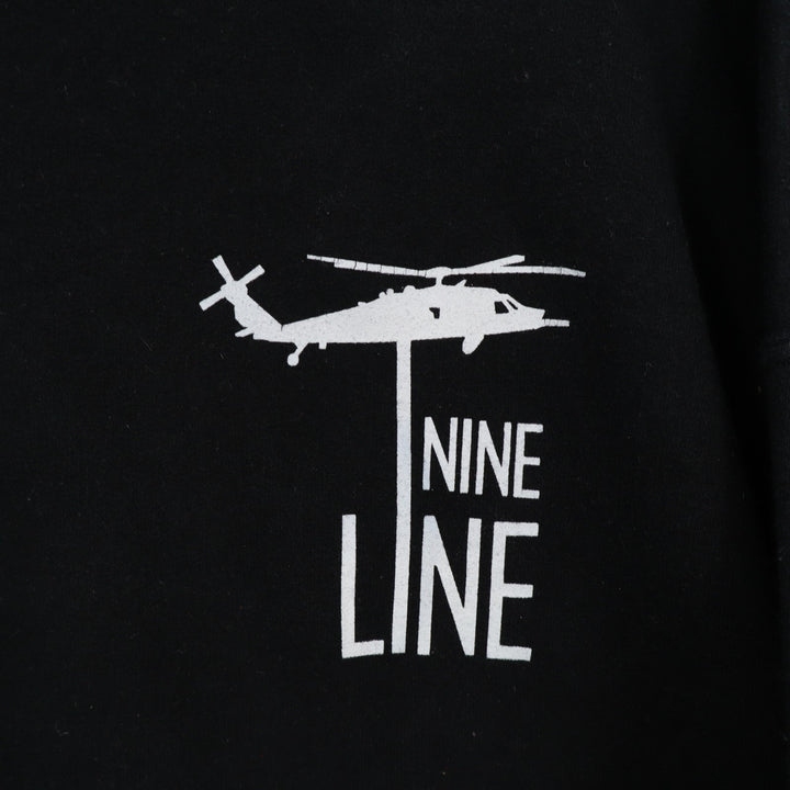 Nine Line Apparel Hoodie Mens XL Black Cotton Graphic Print Kangaroo Pocket